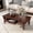 Walnut, variant on YWEN Solid Rubber Wood Coffee Table and End Table Sets with Storage Drawer, Traditional Vintage Oval Cocktail Center Table and Round Side Couch Table for Living Room
