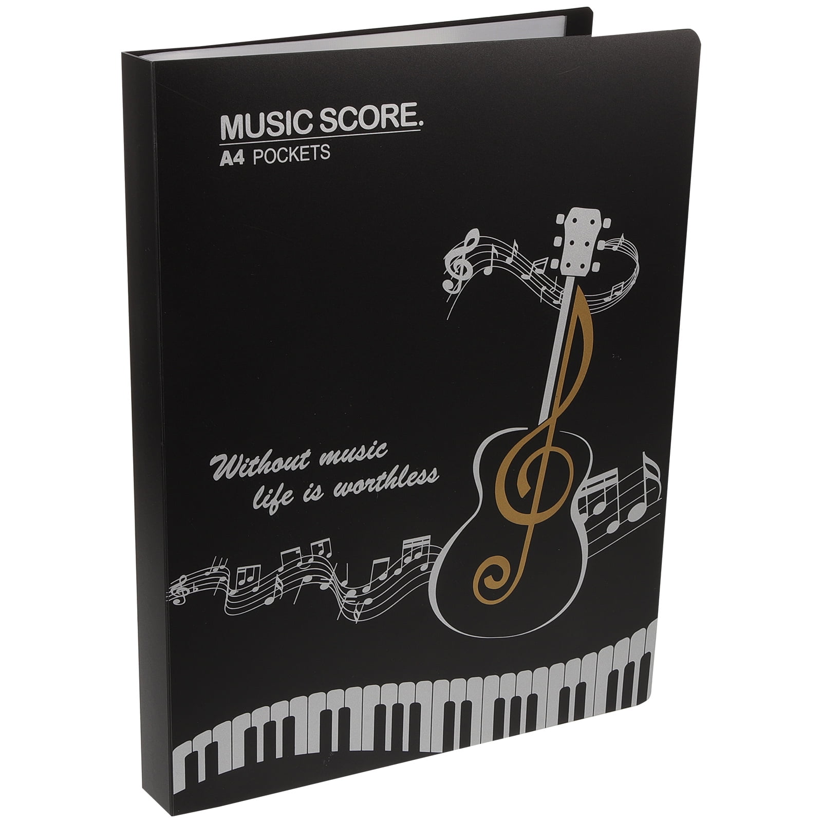 UPOUART Musician Binder Music Score Binder PVC Black Simple Design 1Pcs