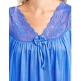 thumbnail image 3 of Casual Nights Women's Fancy Lace Neckline Silky Tricot Nightgown - Navy - XX-Large, 3 of 4