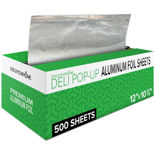 Láminas de papel de aluminio Stock Your Home, 500 unidades, 30 cm x 27 cm