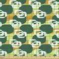 thumbnail image 2 of Abstract Upholstery Fabric by the Yard, Geometric Style Round Items in Nature Tones Summer Season Elements, Decorative Fabric for DIY and Home Accents, Forest Green Multicolor by Ambesonne, 2 of 5