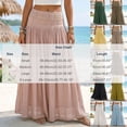 thumbnail image 3 of IUYRTFE Women Cotton Linen Maxi Skirt Solid Color High Waist Flowy Long Beach Skirt, 3 of 5