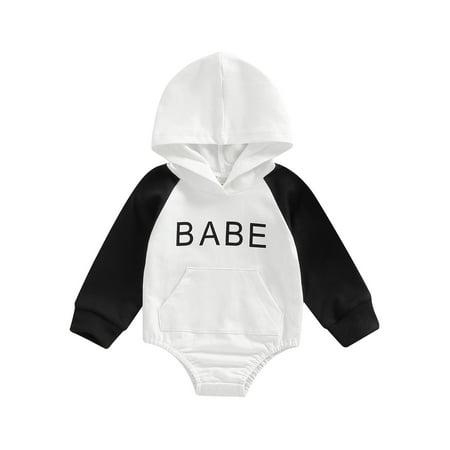 

Baby Boy Girl Fall Clothes Oversized Knit Sweatshirt Romper Pullover Hoodie Block Shirt Cute Outfit