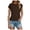 Coffee, variant on HXWCHs Women Solid Organic Cotton T Shirt Women's Casual Dressy Basic Crewneck Cap Sleeve Tee top Loose Fit Comfortable Everyday Wear S Red