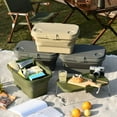 thumbnail image 1 of Foldable Collapsible Picnic Basket Multi-functional Water-proof Storage with Lid Basket for Camping Outdoor Grey One Size, 1 of 13