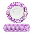 thumbnail image 1 of 16Pcs Manteles Redondos Desechables Morados, 13" Decoraciones de Mesa con Brillos Metálicos, 1 of 6