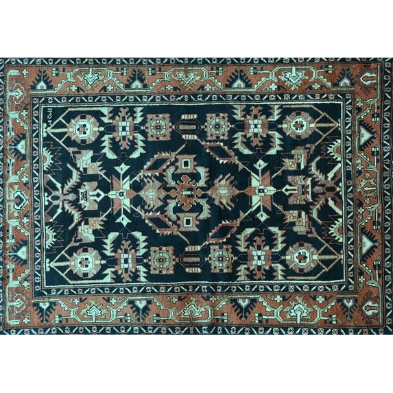 Ahgly Company Indoor Rectangle Persian Light Blue Traditional Area Rugs, 8' x 10'
