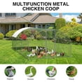 thumbnail image 5 of Luku Large Chicken Run, Metal Chicken Coop with Waterproof and Anti-UV Cover, Walk-in Poultry Cage with Run, Doom Roof Large Metal Chicken Coop for Outdoor Backyard Farm 9.8' W x 6.5' L x 6.5' H, 5 of 7