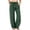 Green, variant on Satingcolo Women's Linen Casual Pants High Waist Drawstring Lounge Pant Summer Straight Trousers with Pockets, Size S-2XL