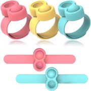 XUYIDAN Pop-it Fidget Toy, 3PCS Wearable Stress Relief Sensory Fidget Pop Watch, Finger Hands Press Silicone Slap Bracelets for Kids and Adults with Anxiety & ADHD