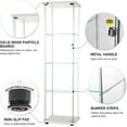 thumbnail image 4 of Single Glass-Door Cabinet,Glass Display Cabinet 4 Shelves with Door,Floor Standing Curio Bookshelf for Living Room Bedroom Office (White), 4 of 13