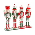 thumbnail image 5 of 4x Xmas Nutcracker Ornaments Decorative Crafts, Holiday Present, Traditional Scene Layout Accessories Desktop Decor Wood Doll 18cm, 5 of 10