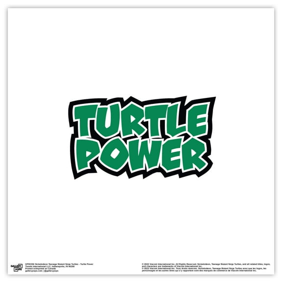 Gallery Pops Nickelodeon Teenage Mutant Ninja Turtles - Turtle Power Wall Art, Unframed Version, 12" x 12"