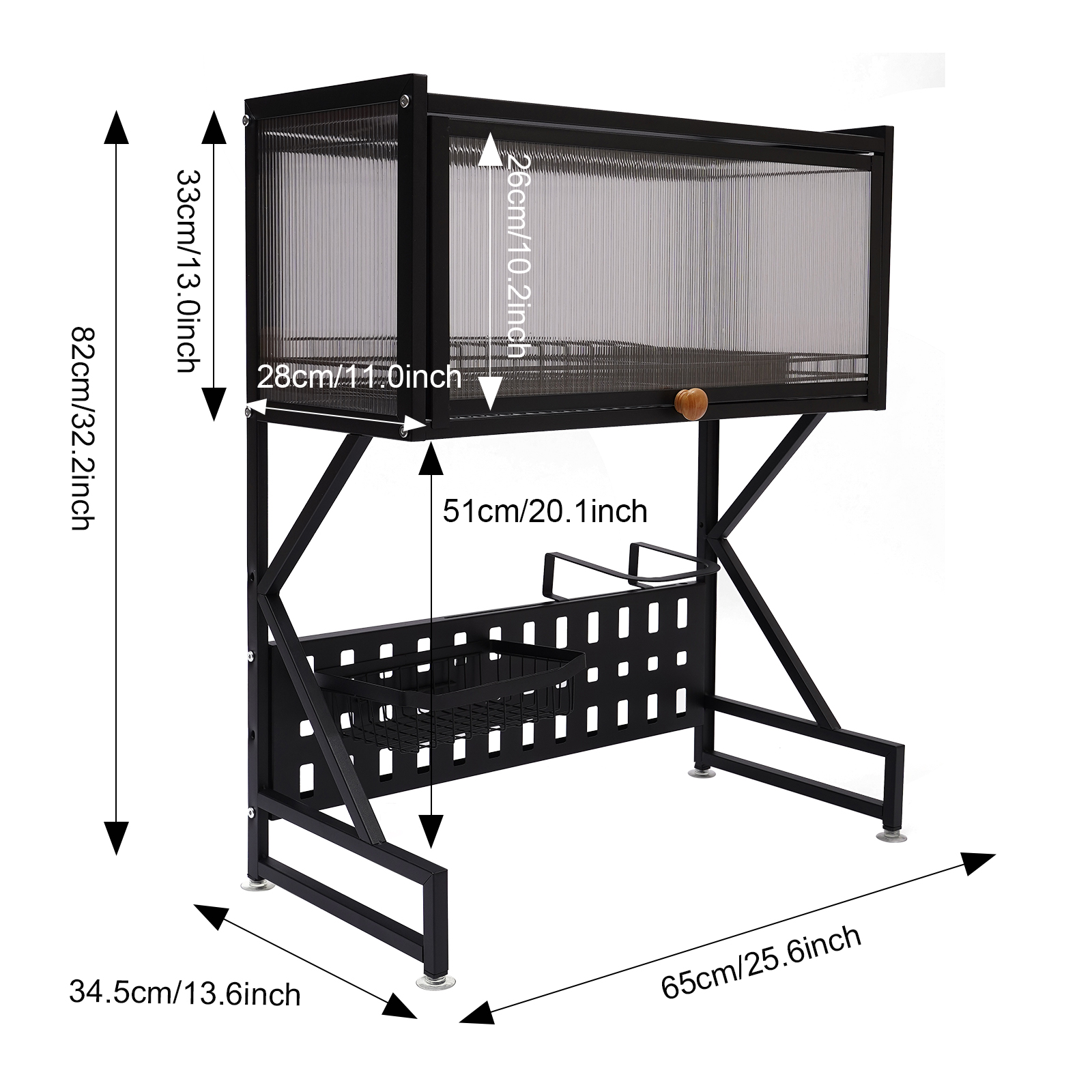 Metal Dish Drying Rack Drainer Rack, 2Tier Heavy Duty over Sink