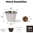 thumbnail image 3 of Fit Préparation de Repas [120 Pack 2.5 oz Tasses à Sauce en Acier Inoxydable, Ramequins en Métal Réutilisables, Bols à Condiments de Qualité Commerciale, Tasses à Portions Individuelles, Petite Tasse Ronde au Jus pour Maison, Restaurant, 3 of 7
