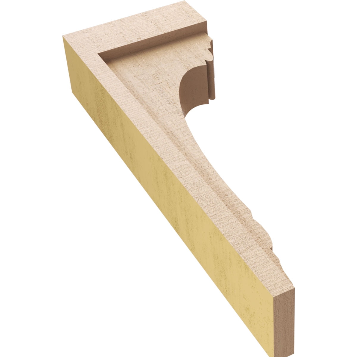 3"W x 6"D x 18"H Thin Warren Rough Cedar Woodgrain TimberThane Corbel, Primed Tan