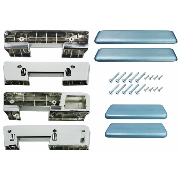 RestoParts Light Blue Front/Rear Armrest Kit 1965-1967 GTO Skylark Chevelle 442