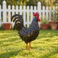 thumbnail image 5 of Black Speckled Metal Rooster Statue 16.14 Inch Freestanding Farmhouse Yard Art Weather Resistant Outdoor Garden Decor for Lawn Patio Porch, 5 of 7