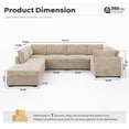thumbnail image 6 of Ovios Oversized Modular Sectional Sofa Couch 130.7 Inch 7 Seater U Shaped Sofa with Ottoman Modern Deep Seat Cloud Corduroy Couches for Living Room,Office, Beige, 6 of 9