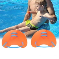 ORDDIART Swimming Training Paddles for Children Swim Webbed Gloves Ergonomic Design PP Material 1 Pair 14.8x10.8x0.6In