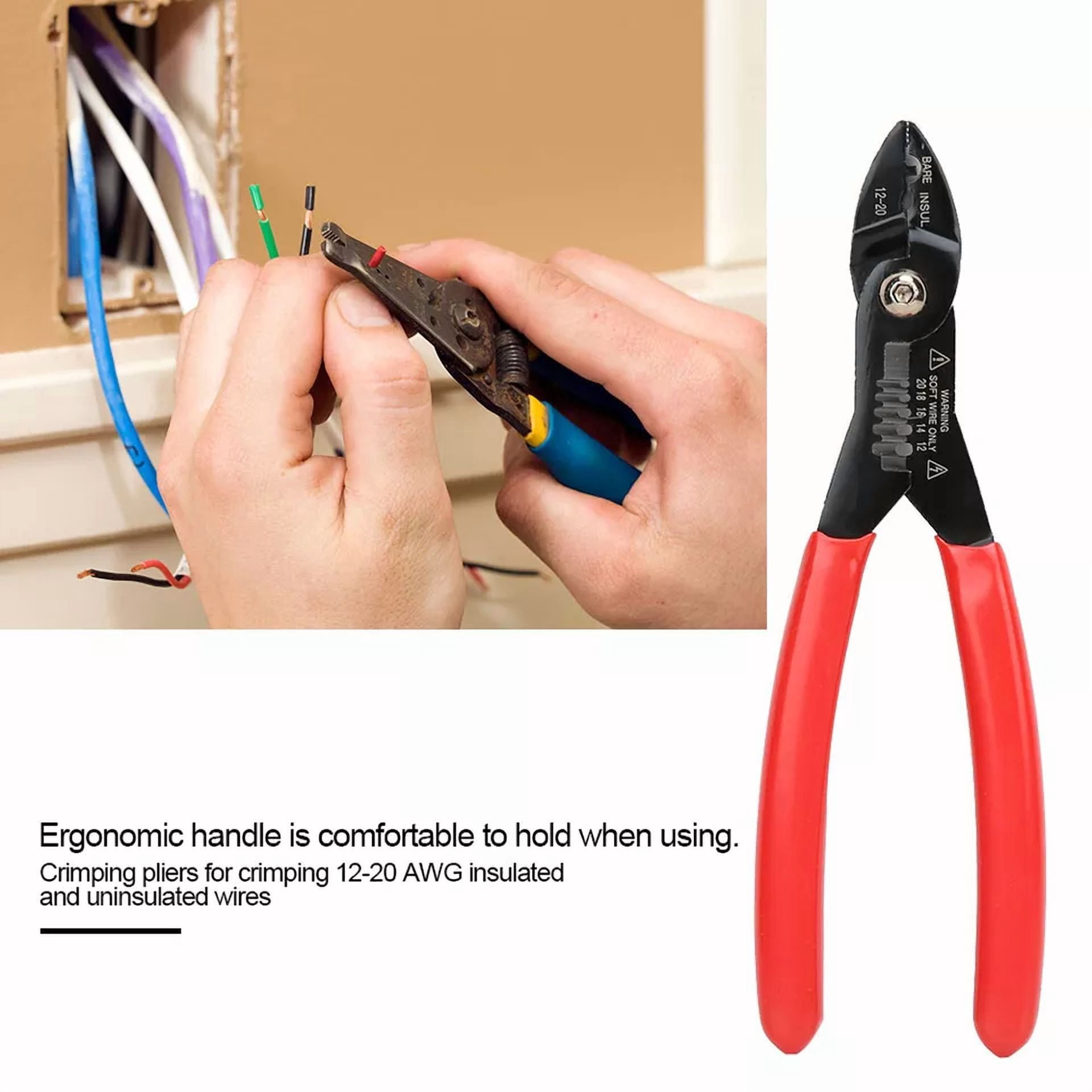 BUTTERFLY- 7In Crimping Pliers Wire Stripper Crimper Electrical Cable Stripping Hand Tool