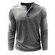 thumbnail image 5 of Blusas y camisas de manga larga con cuello redondo para hombre, estilo casual, a la moda, de color liso, transpirables, de manga larga, con cuello redondo y bolsillos con botones, blusa de poliéster p, 5 of 6
