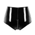 thumbnail image 6 of Ajhsaklt Lingerie for Women Naughty Outfits High Gloss Pvc Leather Open File Shaping Zipper Waist Shorts Women'S Lingerie, Sleep Black, 6 of 7
