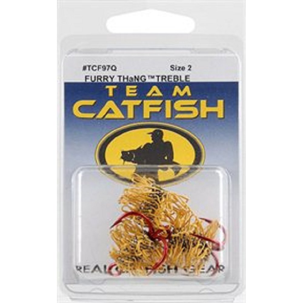 Team Catfish TCF97Q2 Mini Furry Thang 2 Hooks, Yellow, Size2 Multi