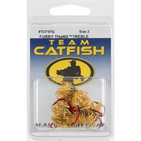 Team Catfish TCF97Q2 Mini Furry Thang 2 Hooks, Yellow, Size-2