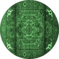 thumbnail image 1 of Ahgly Company Indoor Round Persian Emerald Green Traditional Area Rugs, 3' Round, 1 of 4