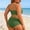 Army Green, variant on Plus Size Ribbed Two-Piece Swimsuit, V-Neck Double Strap Bikini Top & High Waist Bottom, Tummy Control Bathing Suit for Curvy Women, 6 Colors, Sizes L-4XL
