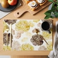 thumbnail image 2 of Yellow Ombre Spring Floral Placemats Set of 4, Summer Botanical Flowers Placemats for Dining Table, Place Mats for Kitchen Tabletop, Waterproof Wipeable Dining Table Mats Set, 2 of 9