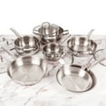 thumbnail image 2 of BergHOFF Belly Shape 12pc 18/10 Stainless Steel Cookware Set, Glass Lids, 2 of 9