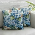 thumbnail image 3 of Fenyluxe Throw Pillow Cover Pattern Hydrangea Watercolor of Blue Flower Floral Vintage Beautiful Pillowcase Home Decorative Square Pillow Case Cushion Cover 20x20in, 3 of 5