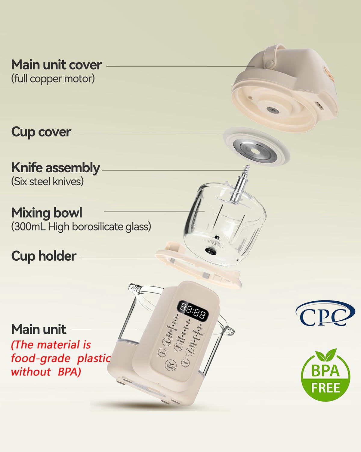 IAGREEA 9 in 1 Baby Food Maker, Auto Glass Baby Food Processor Steamer Puree Blender, One Step Cook Grinding, 3 Stage, Touch Screen Control, Multifunctional Blender with 24h Timer, Dishwasher Safety