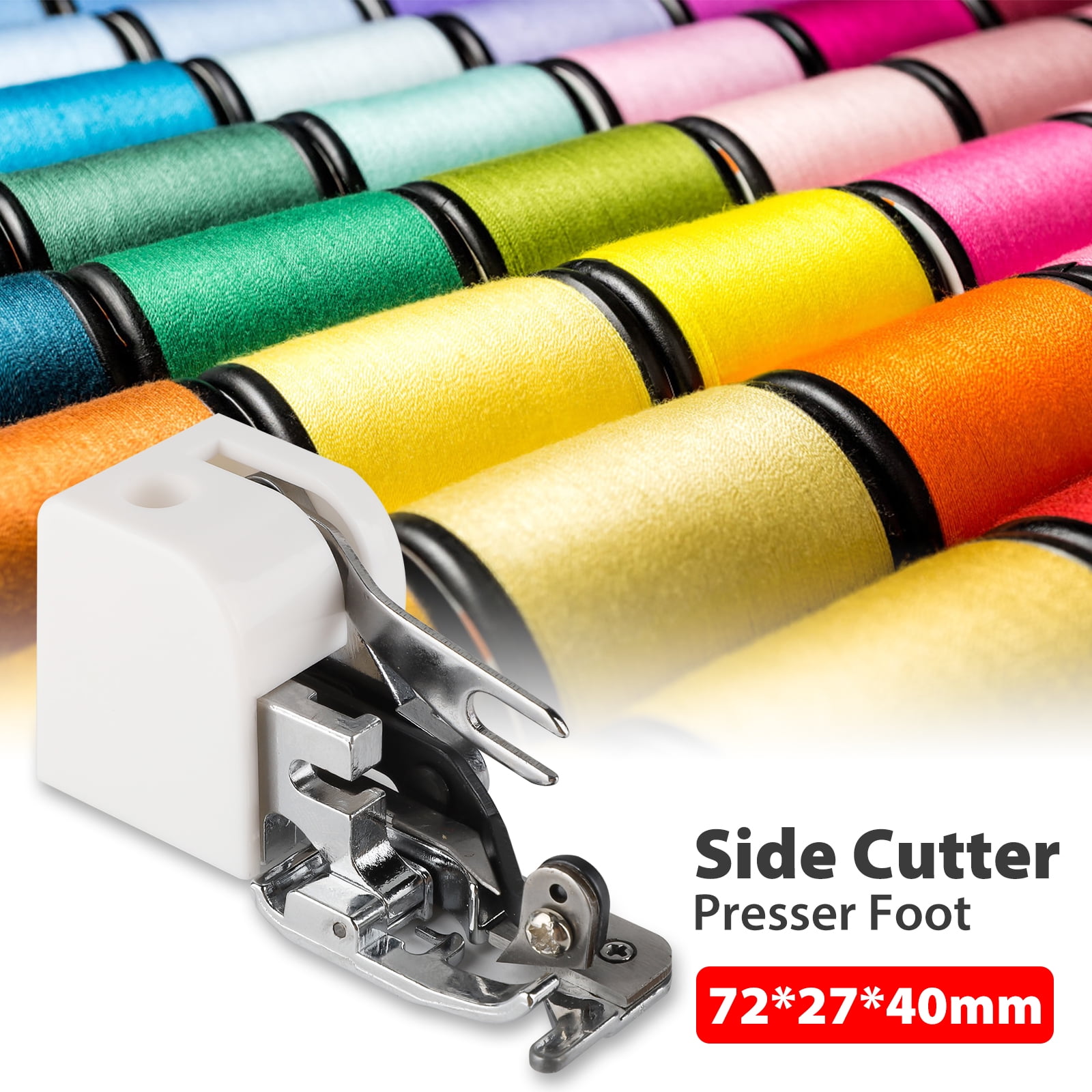 TSV Side Cutter Attachment Presser Foot, Simutaneously Trims & Hems