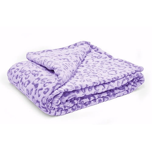Your Zone Purple Leopard Fleece Throw, 1 Each