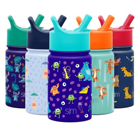 Simple Modern 10oz Disney Summit Kids Water Bottle Thermos with Straw Lid - Dishwasher Safe Vacuum Insulated Double Wall Tumbler Travel Cup 18/8 Stainless Steel Monsters Inc