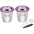 thumbnail image 1 of 2 Pack Reusable K Cups Coffee Filter Stainless Steel K Cup Reusable Coffee Pods Filters Compatible for K eurig 1.0 & 2.0 Coffee Makers Refillable Capsule Cup Metal Coffee Filter, 1 of 7