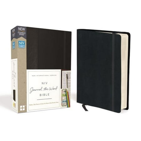 NIV, Journal the Word Bible, Hardcover, Black, Red Letter Edition, Comfort Print : Reflect, Take Notes, or Create Art Next to Your Favorite (Best Christian Bible Verses)