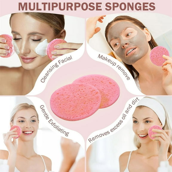 10 Count Compressed Facial Sponges Bulk Natural Cellulose Cosmetic Sponges For Estheticians Cleansing Exfoliating Makeup Removal Soft Gentle Skin Care