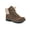 Light Brown /Fabric, variant on Womens White Lug Sole Cushioned Pathfield Round Toe Lace-Up Booties 10 M