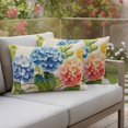 thumbnail image 4 of Spring Pastoral Floral Pillow Covers 2 Pack Blue Yellow Flowers Linen Texture Pillowcase Waterproof Outdoor Throw Pillow Cover for Patio Balcony Rectangular Cushion 20”x12”, 4 of 9