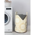 thumbnail image 3 of Damask Laundry Bag, Ornamental Lacy Style Mandala Motif in Shabby Classic Floral Oriental, Hamper Basket with Handles Drawstring Closure for Laundromats, 13" x 19", Pale Peach White, by Ambesonne, 3 of 4