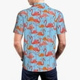 thumbnail image 3 of Balery Flamingo Printed Men’s Short Sleeve Polo Shirt, Midweight Men's Shirt,Golf Polo shirts -4X-Large, 3 of 8