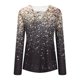 thumbnail image 3 of Tops estampados de posicionamiento con cuello en V sueltos de manga larga informales de primavera y otoño para mujer Fridja  hkj2266, 3 of 6