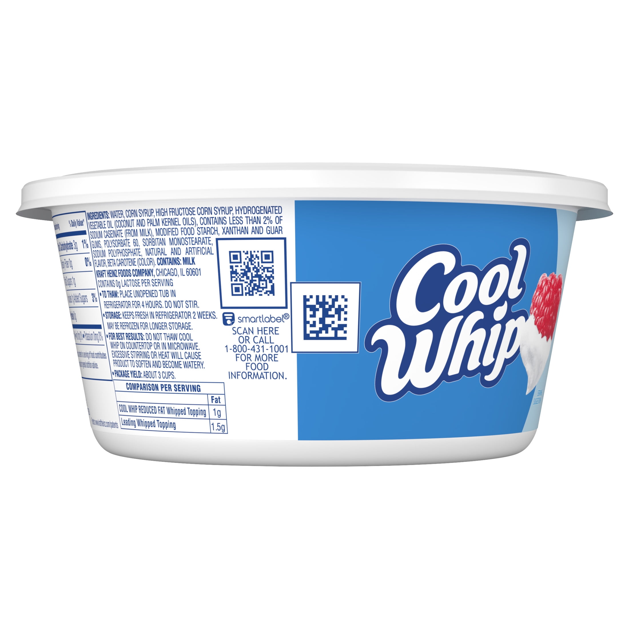 Cool Whip Reduced Fat Whipped Topping, 8 oz Tub