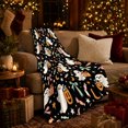 thumbnail image 3 of Cute Ghosts Jack-O-Lanterns autumn celebration, Festive autumn celebration Scene, Warm Flannel Blanket for Living Room and Family Room, Art Lovers autumn celebration Gift, Festive Home Decor, 3 of 9