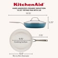 thumbnail image 2 of KitchenAid Hard-Anodized 12.25 Inch Ceramic Induction Skillet with Lid, Dishwasher Safe and Oven Safe to 500°F, Agave Blue, 2 of 11