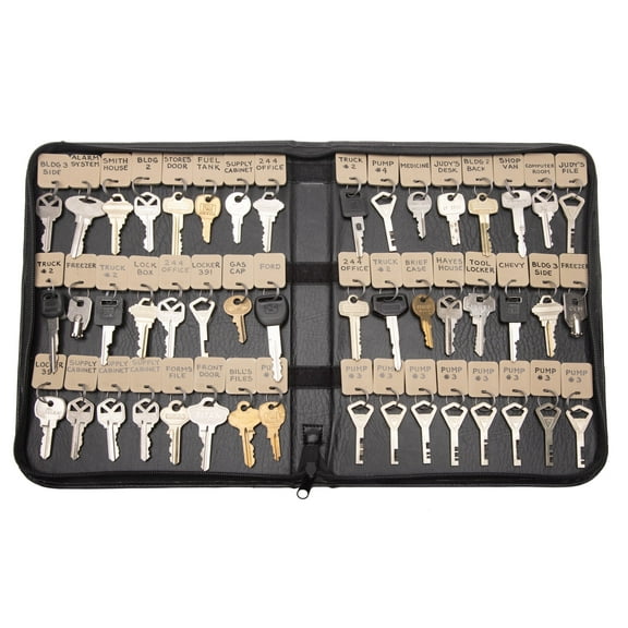 Vel-Key Portable Key Case 48 Key Tags Zippered